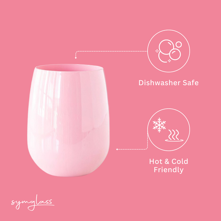 Symglass Unbreakable Stemless Wine - Set of 4 {Pink}