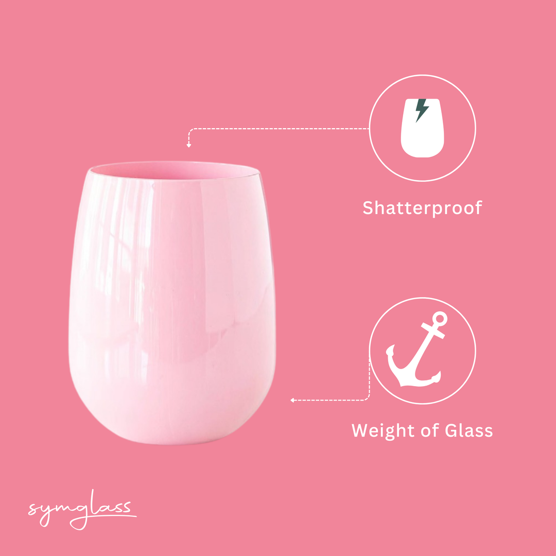 Symglass Unbreakable Stemless Wine - Set of 4 {Pink}