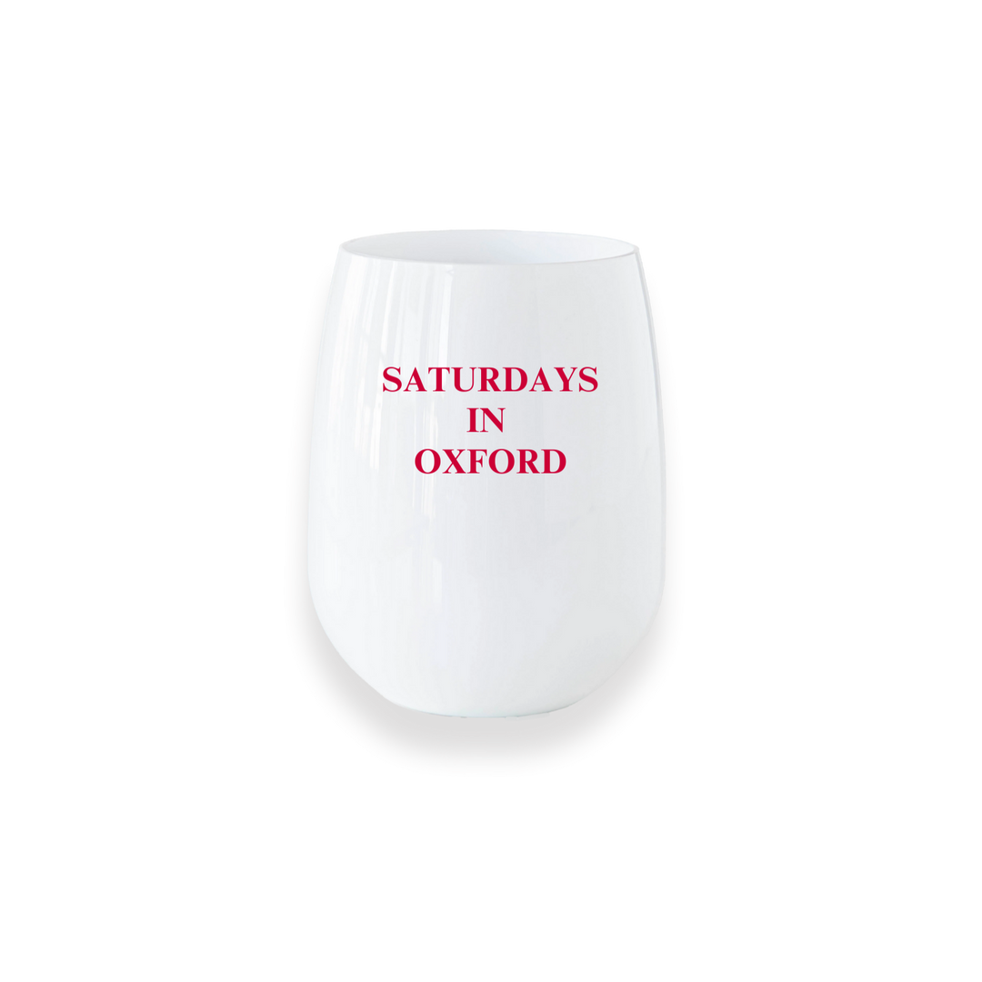 Ole Miss "Saturdays" Stemless Wine