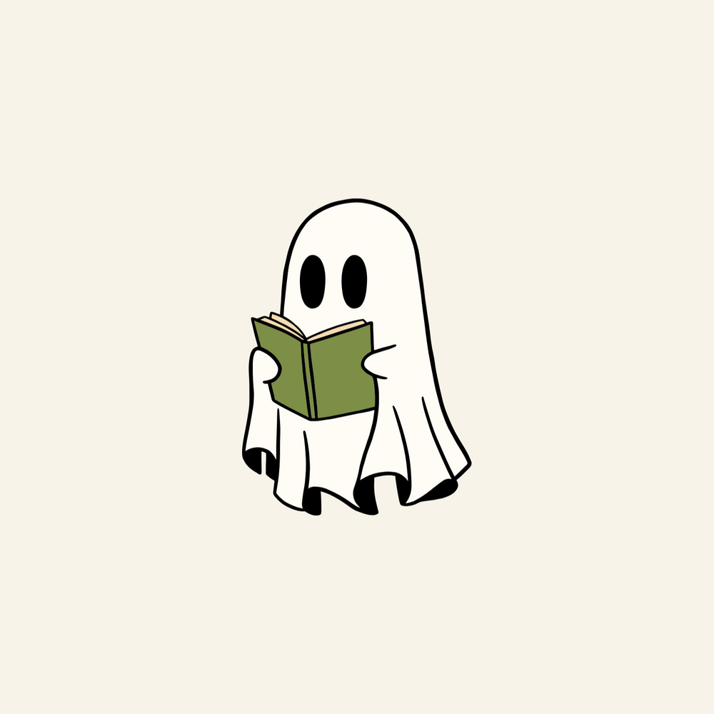 Halloween pink party cup – ghost reading a book design – dishwasher safe unbreakable glass