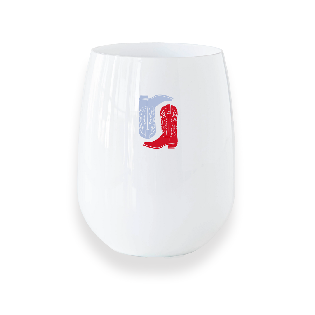 Ole Miss Boots Stemless Wine