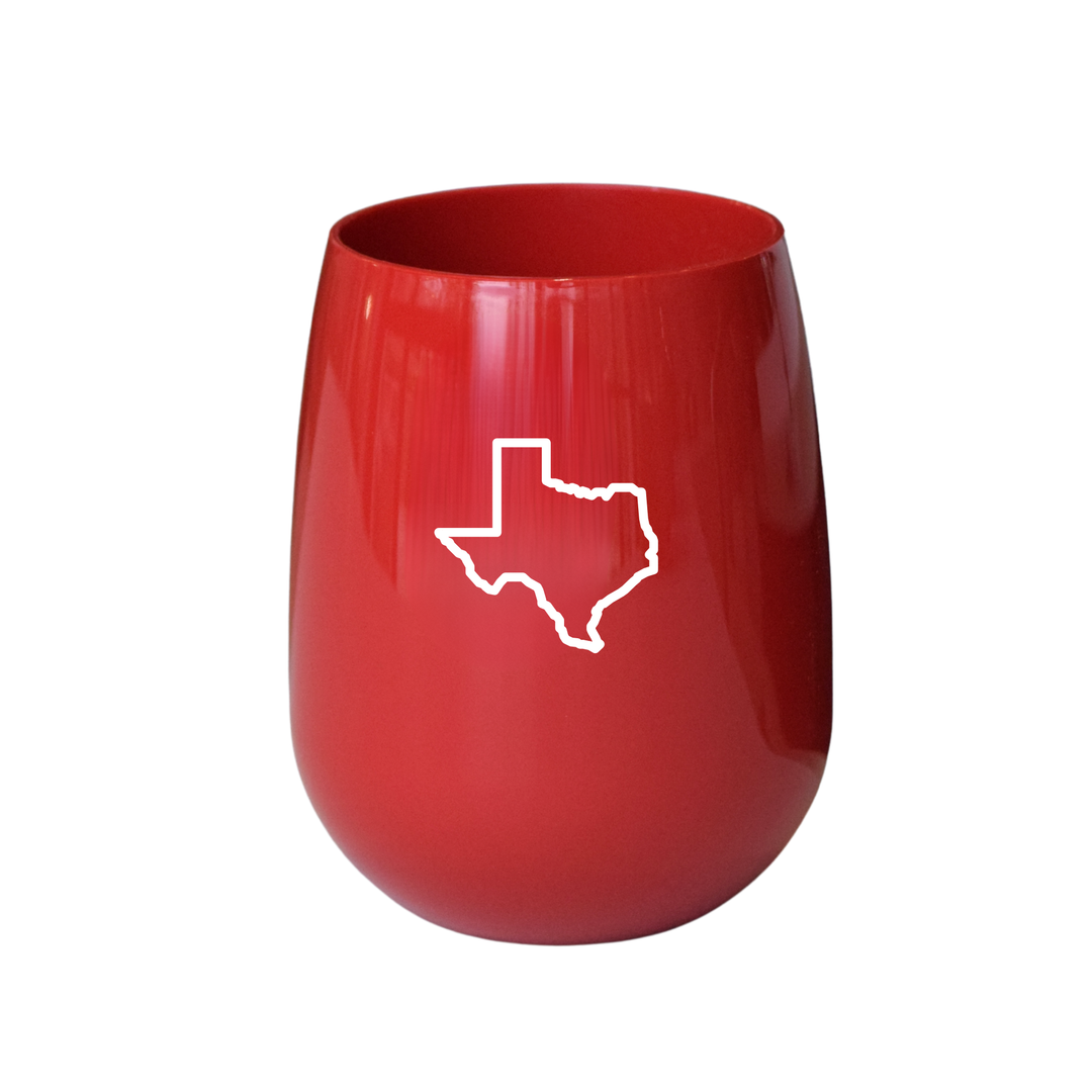 SMU Texas Outline Stemless Wine
