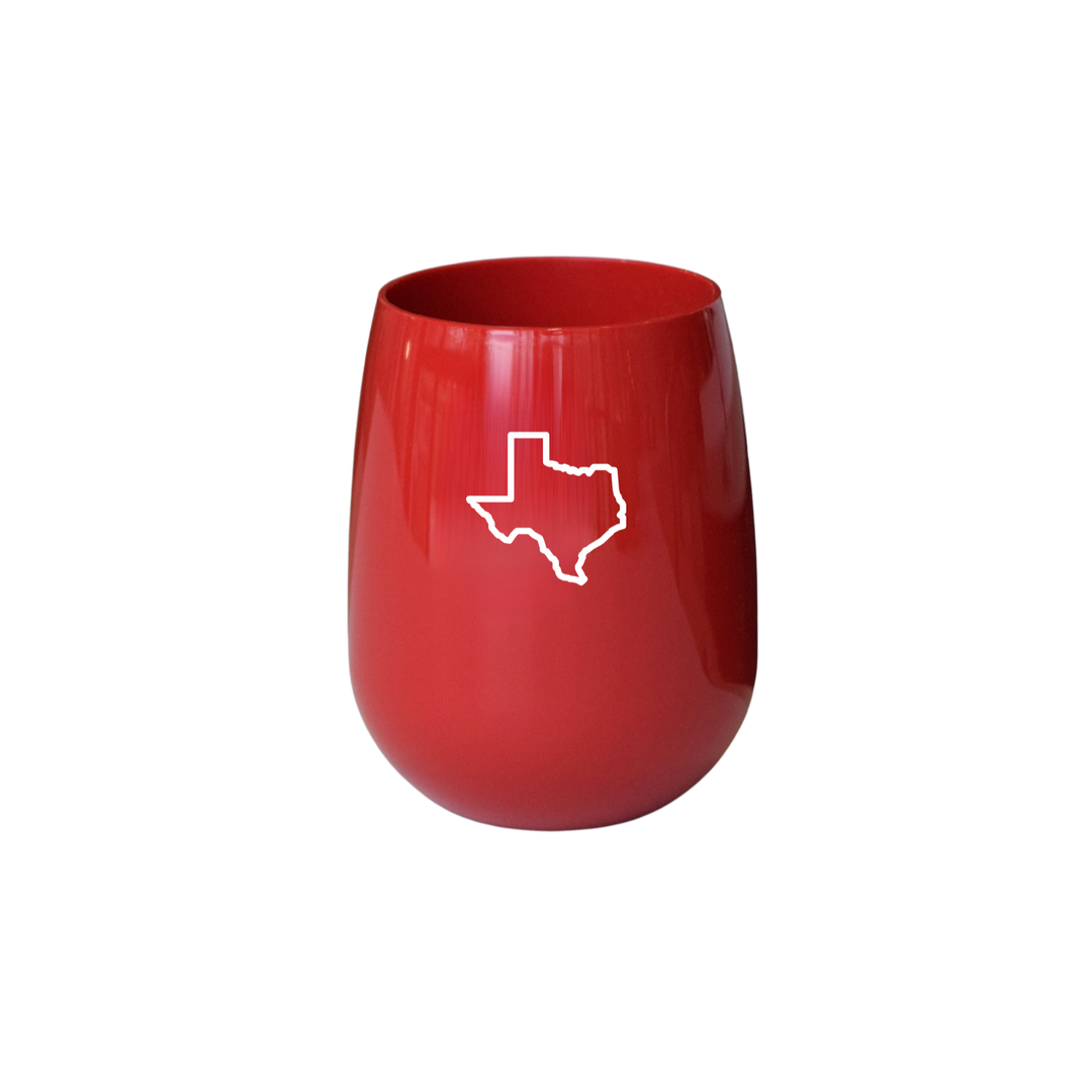 SMU Texas Outline Stemless Wine