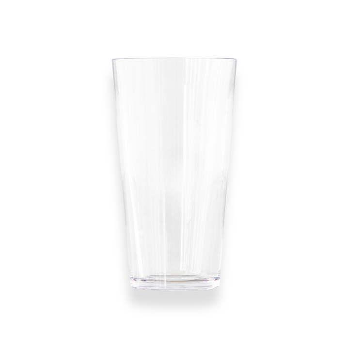 Unbreakable pint tumbler glass BPA-free dishwasher safe.