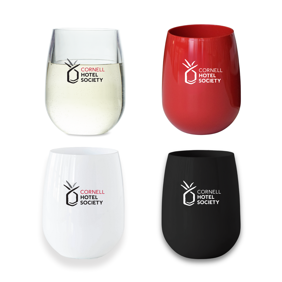 Cornell Hotelie cups featuring unbreakable drinkware in clear, red, white, and black styles, perfect for any occasion.