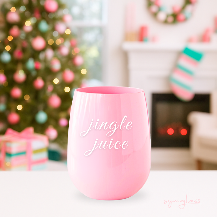 "Jingle Juice" Stemless Wine – Choose Cup Color