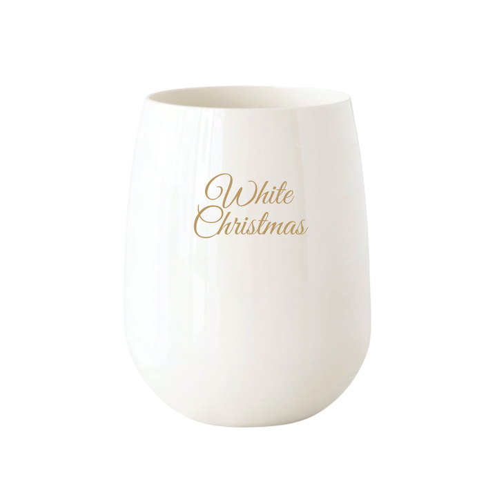 "White Christmas" Stemless Wine - Choose Icon Color