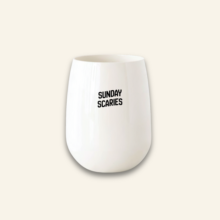 "Sunday Scaries" Stemless Wine - {Sand}
