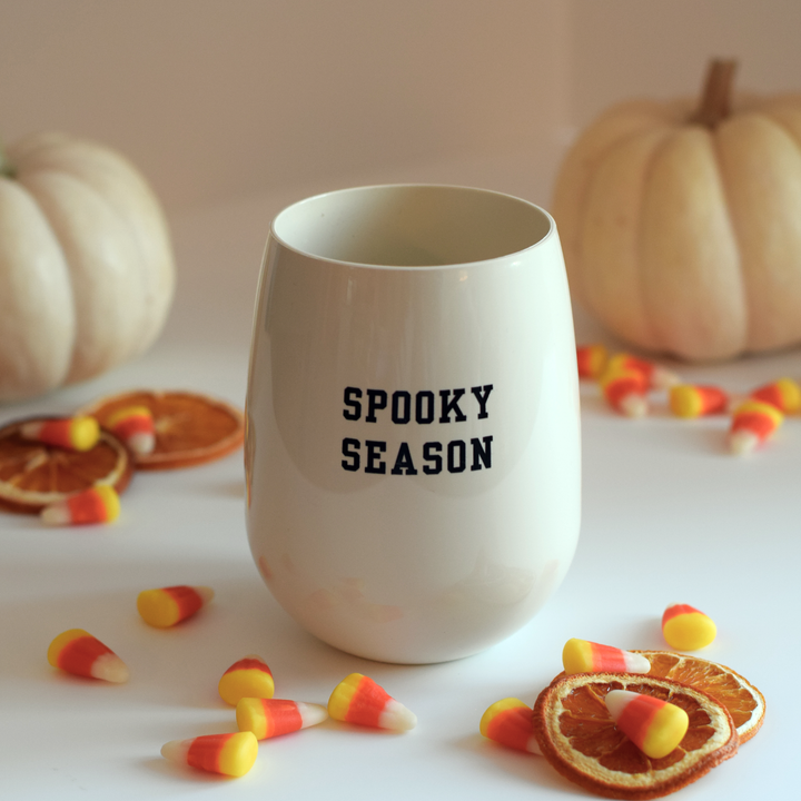 "Spooky Season" Stemless Wine - {Sand}