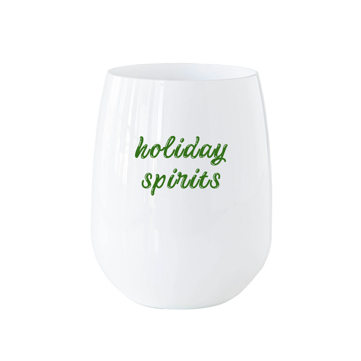 "Holiday Spirits" Stemless Wine – Choose Icon Color