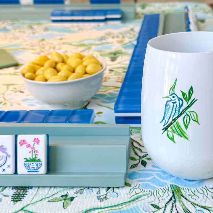 The Bird Bam Mahjong Glass Set (4 Stemless Wine Glasses)