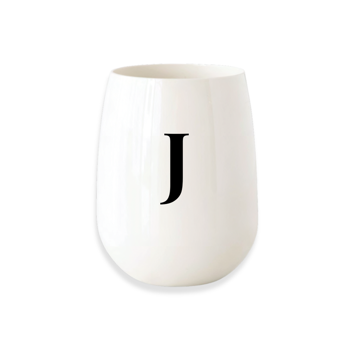 Monogrammed Stemless Wine Glass
