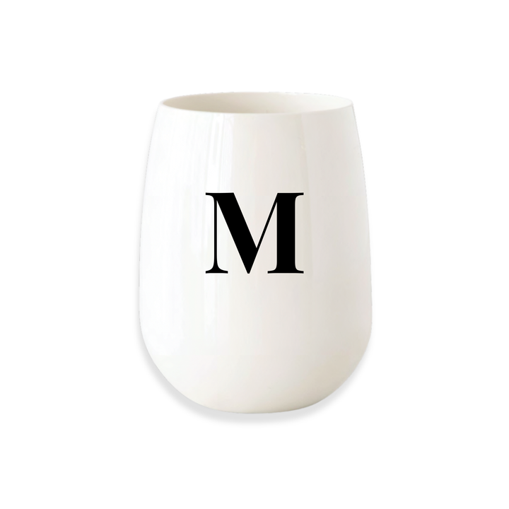 Monogrammed Stemless Wine Glass