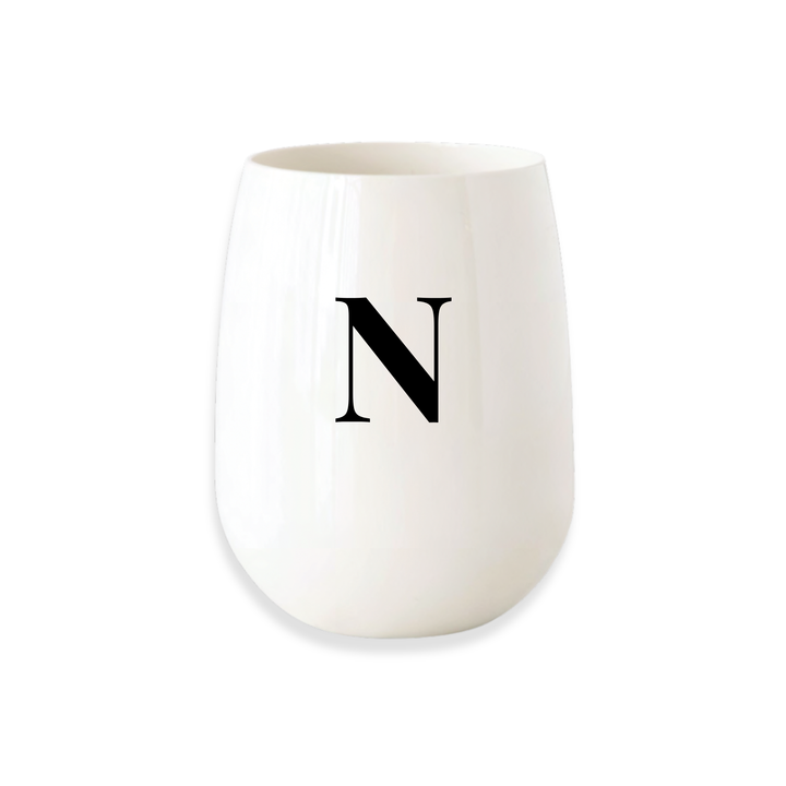 Monogrammed Stemless Wine Glass
