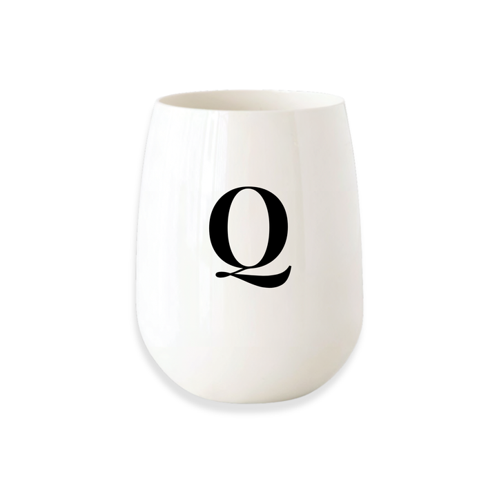 Monogrammed Stemless Wine Glass