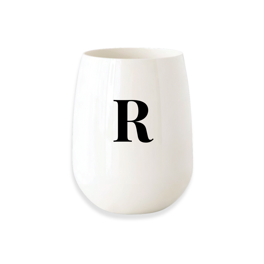 Monogrammed Stemless Wine Glass