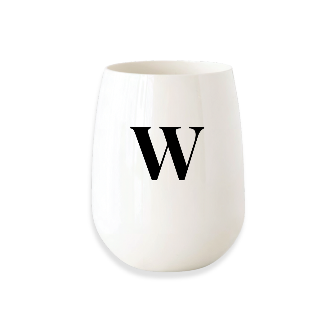 Monogrammed Stemless Wine Glass