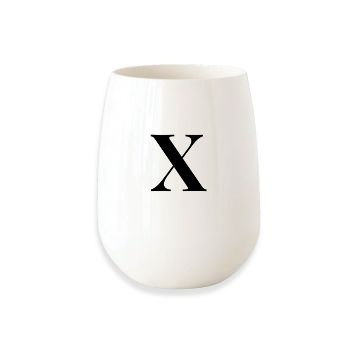 Monogrammed Stemless Wine Glass