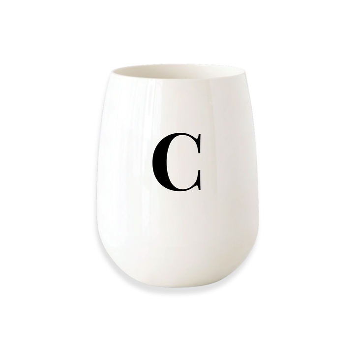 Monogrammed Stemless Wine Glass