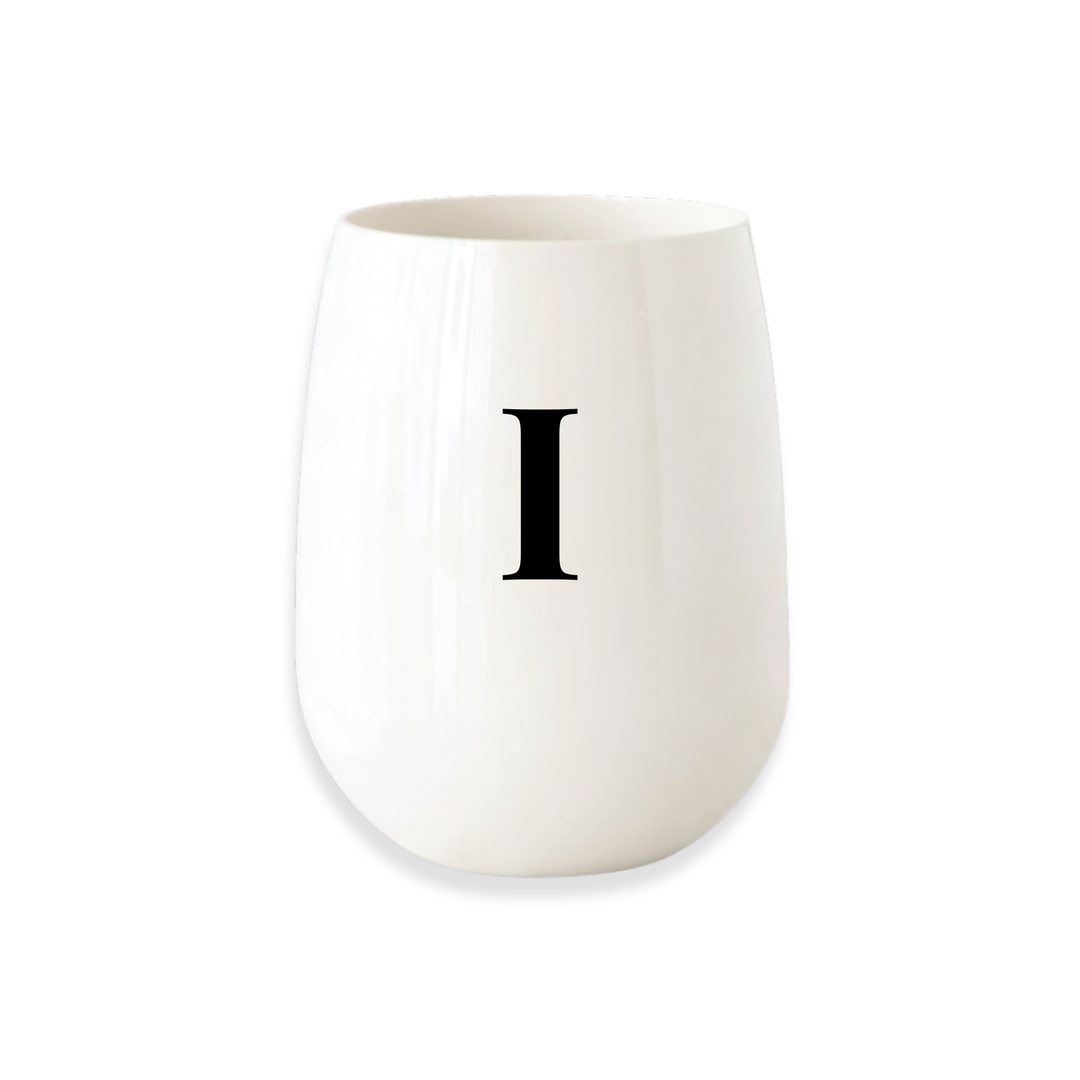 Monogrammed Stemless Wine Glass
