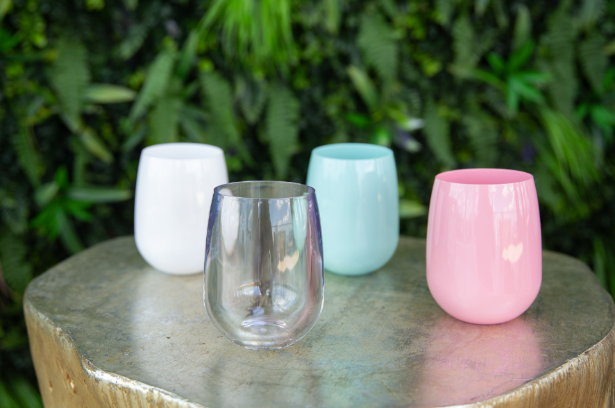 Summer Luxe 4 Pack Stemless Wine Glasses - Mixed Colors