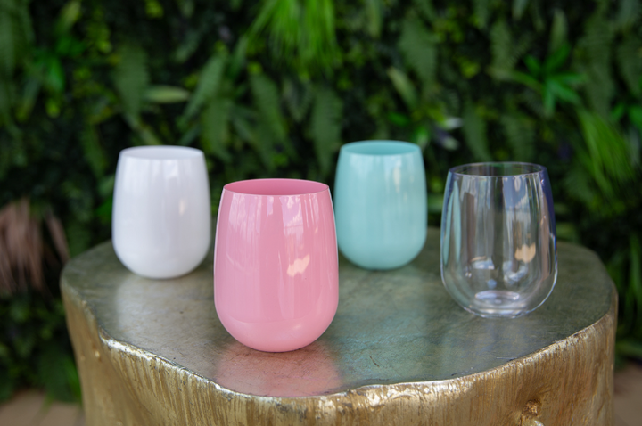 Summer Luxe 4 Pack Stemless Wine Glasses - Mixed Colors