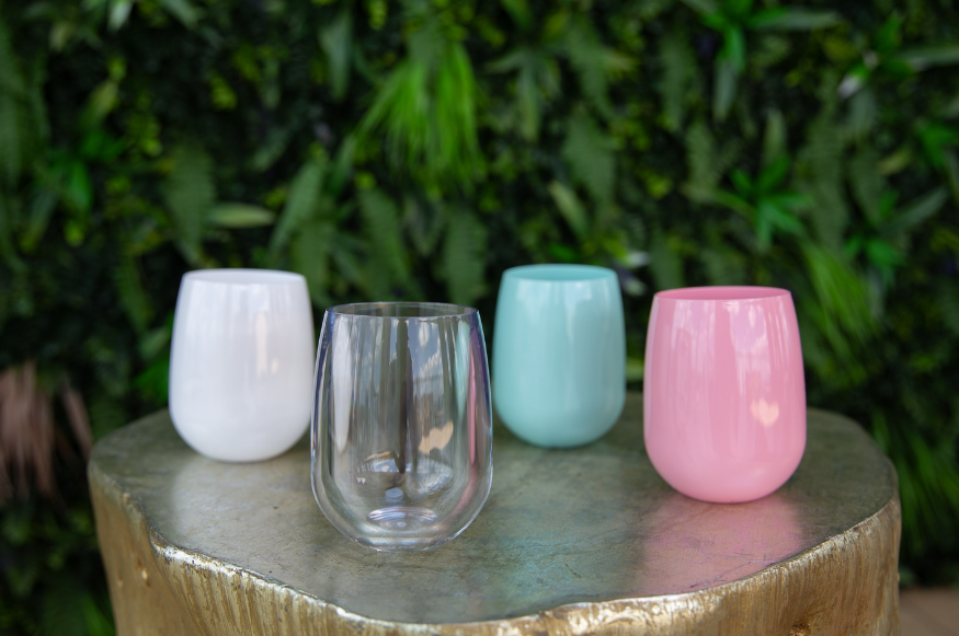 Summer Luxe 4 Pack Stemless Wine Glasses - Mixed Colors