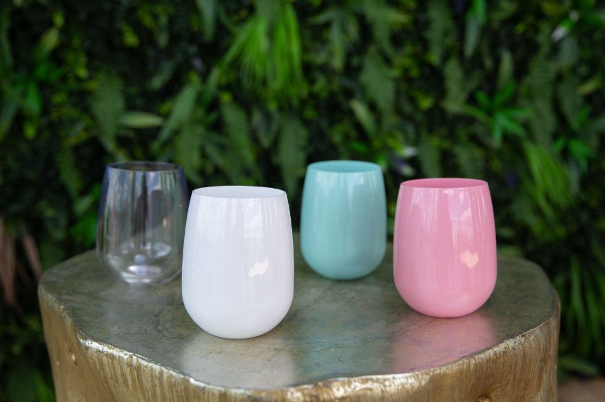 Summer Luxe 4 Pack Stemless Wine Glasses - Mixed Colors