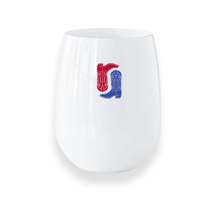 SMU Boots Stemless Wine