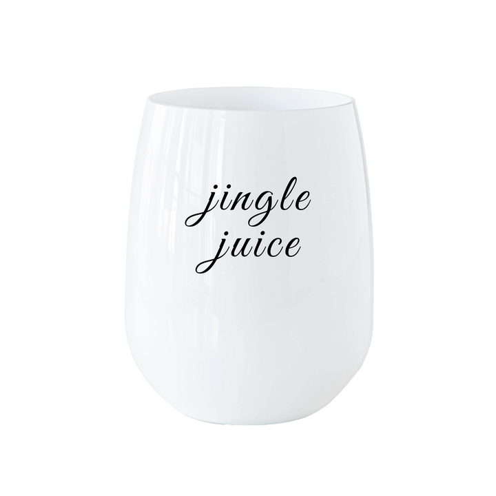 "Jingle Juice" Stemless Wine – Choose Icon Color