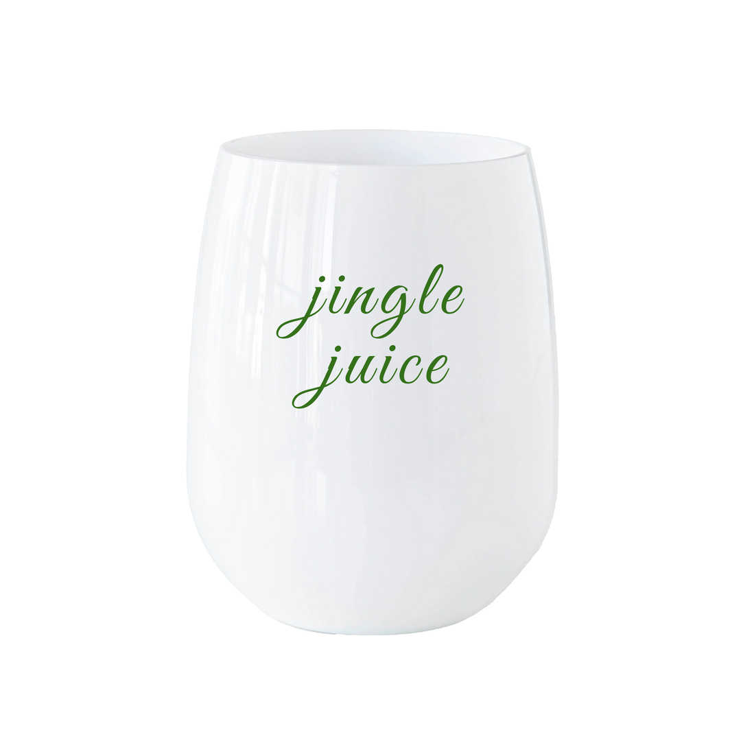 "Jingle Juice" Stemless Wine – Choose Icon Color