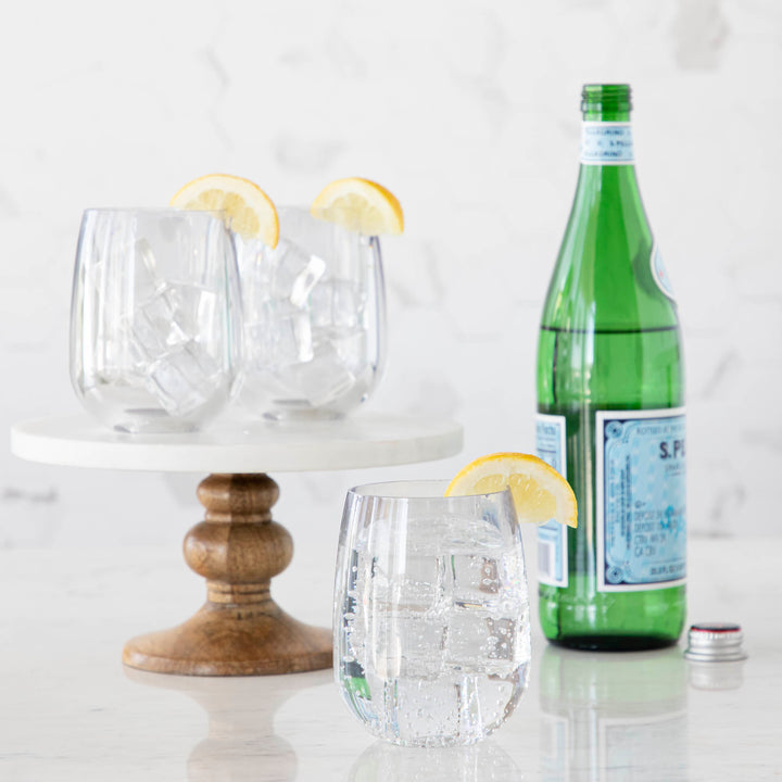 Clear 4 Pack Luxe Stemless Wine Glasses