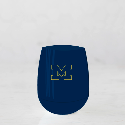 University of Michigan Unbreakable Wine Glasses