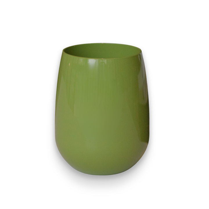 Unbreakable  stemless wine glass BPA-free dishwasher safe.